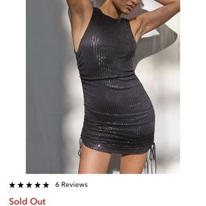 Motel/ Urban black sparkly body con dress
